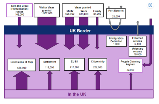 Diagram showing immigration system