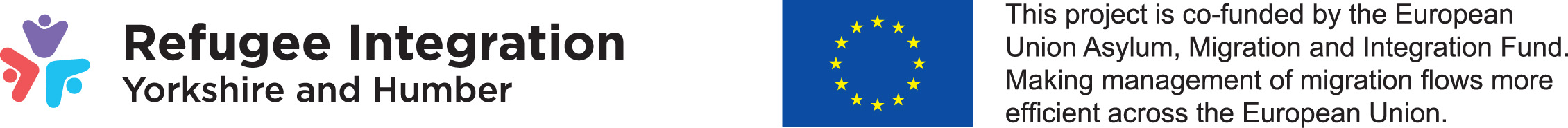 Logo - Refugee Integration Yorkshire and Humber and EU funding