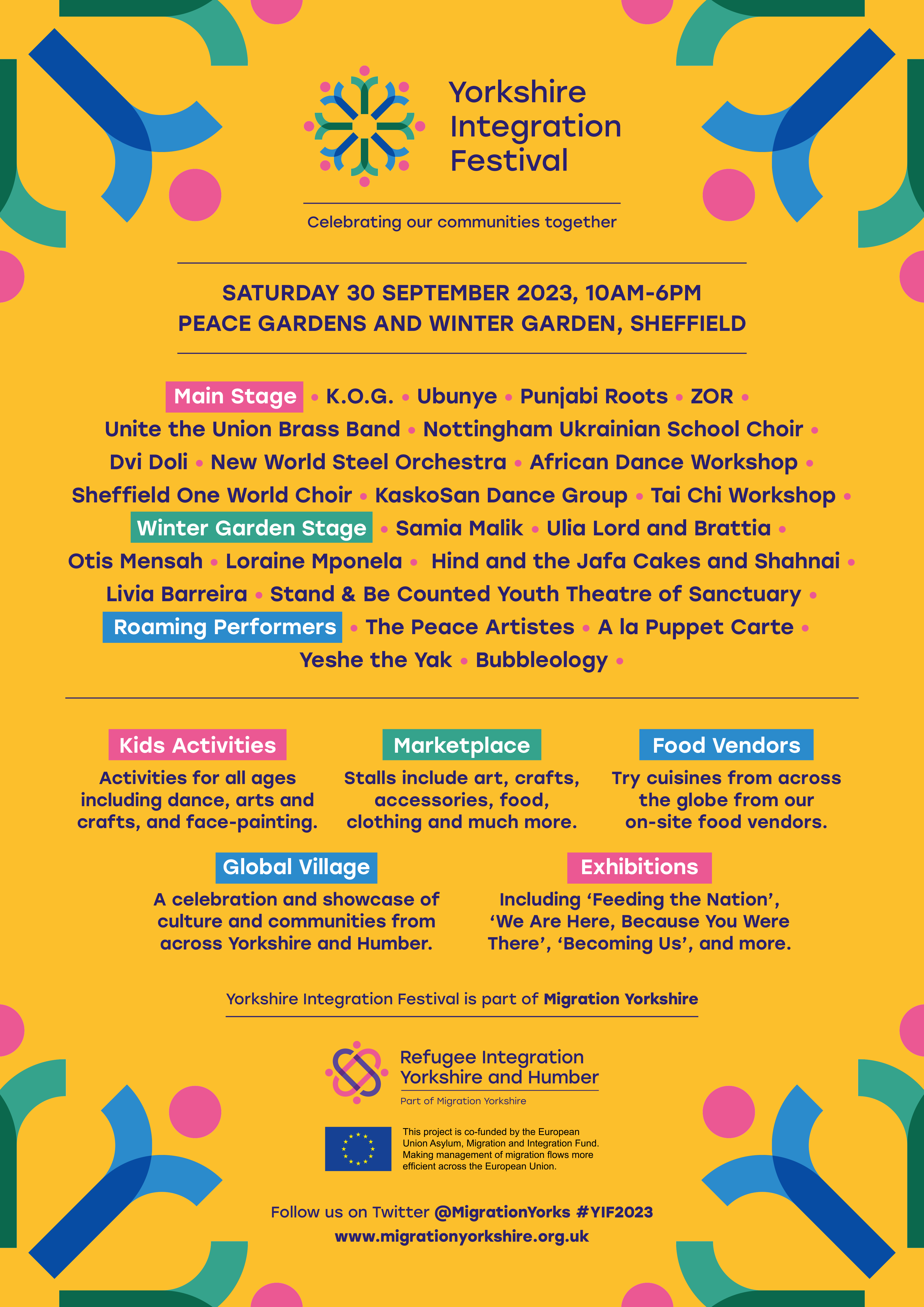 Yorkshire Integration Festival line up poster