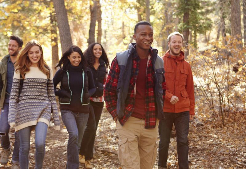 A group of young people on a walk
