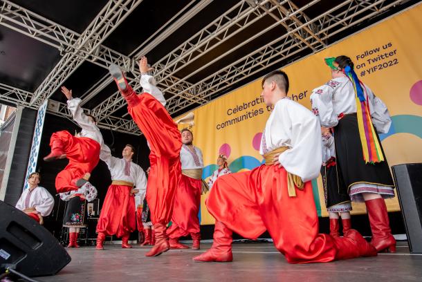 Podilya on the main stage at the Yorkshire Integration Festival 2022