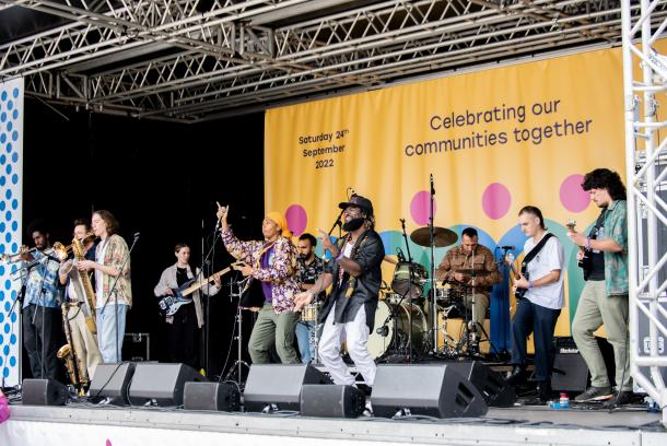 TC and the Groove Family (featuring Franz Von) on the main stage at the Yorkshire Integration Festival