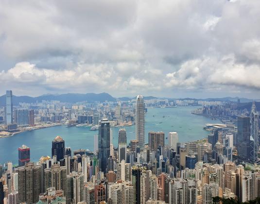 A skyline of Hong Kong