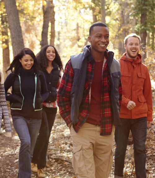 A group of young people on a walk